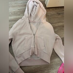 Light pink John galt crop hoodie
